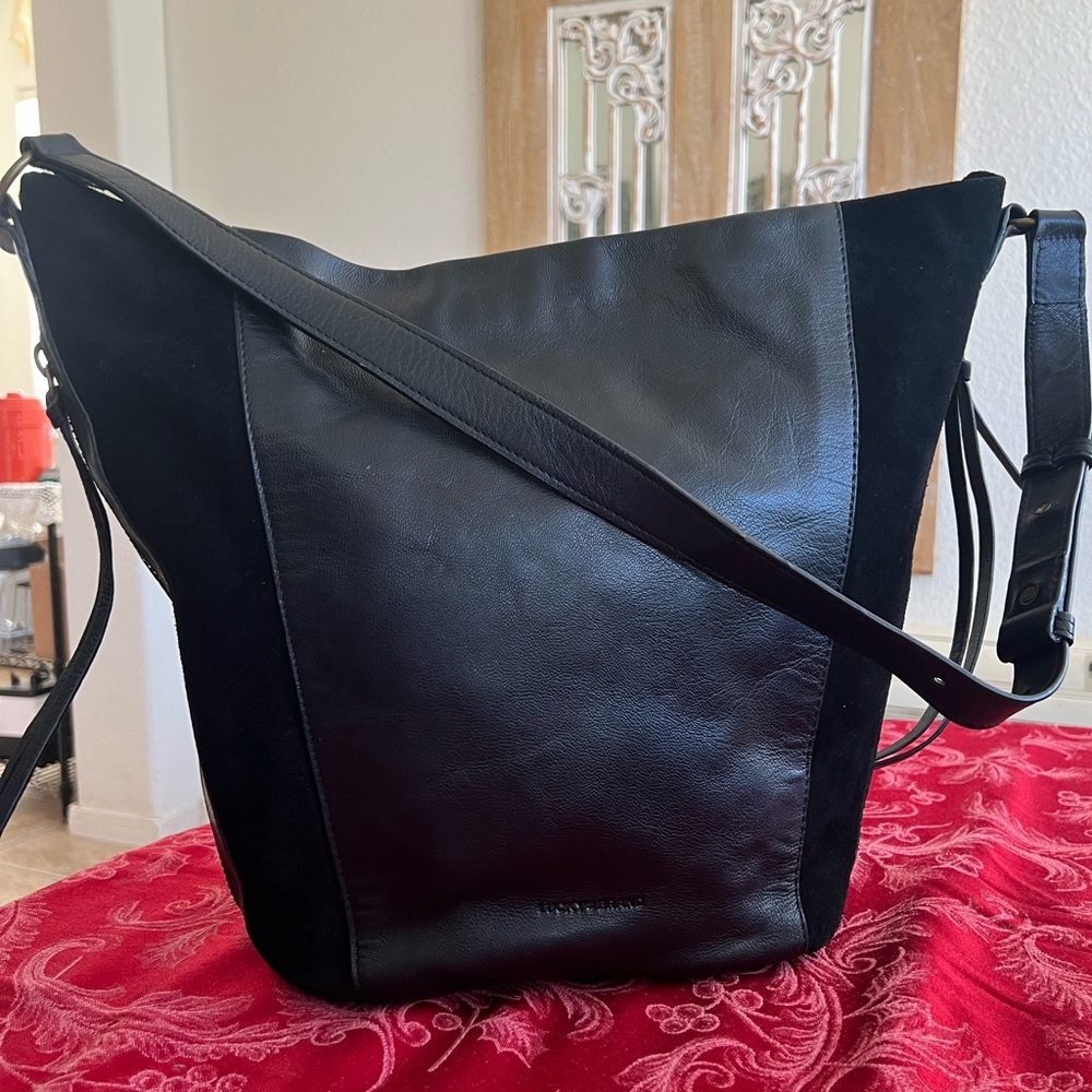 Lucky Brand Suede & Leather Bucket Purse
